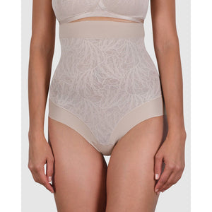 Powerlace High Waist Lace Shaping Brief-Light Beige