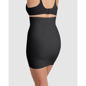 Sleek Essentials High Waist Shaper Slip Skirt-Black