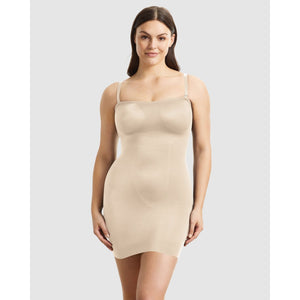 Sleek Essentials Convertible-to-Strapless Shaper Slip-Warm Beige