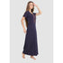 Long Button Up Neckline Pure Cotton Nighty-Navy