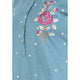 Long Floral Embroidery Pure Cotton Nighty-Teal