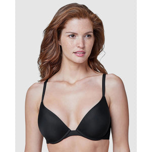 Breathless Wired Plunge Push Up T-Shirt Bra Black