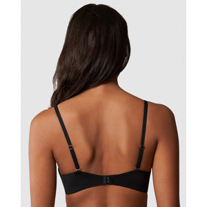 Breathless Wired Plunge Push Up T-Shirt Bra Black