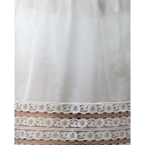 Trimmable Half Slip Lingerie Underskirt With Lace-White