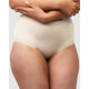 High Waist Shapewear Brief With Lace-Light Beige