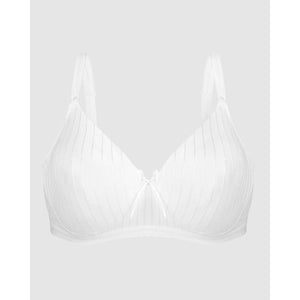 Striped Cotton Lightly Lined Wirefree Plunge Bra - Style Gallery