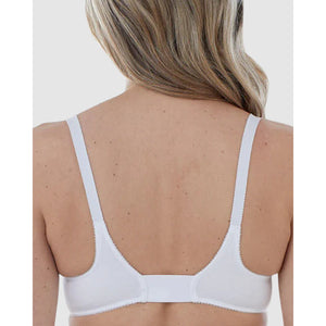 Satin Trim Wirefree Front Close Cotton Bra - Style Gallery