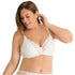 Ava Underwire Scalloped Lace Bra with Wide Straps-White