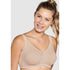 Wide Strap Wirefree Cotton Bra with Lace-Light Beige