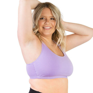 Serena Cotton Wirefree Racerback Plus Size Sports Bra - Style Gallery