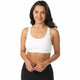 Serena Cotton Wirefree Racerback Plus Size Sports Bra-White