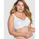 Wirefree Soft Jacquard Cotton Bra-White