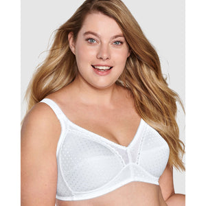 Wirefree Soft Jacquard Cotton Bra-White