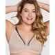 Moulded Soft Cup Wirefree Bra With Satin Trim-Light Beige