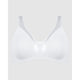 Moulded Soft Cup Wirefree Bra With Satin Trim-White