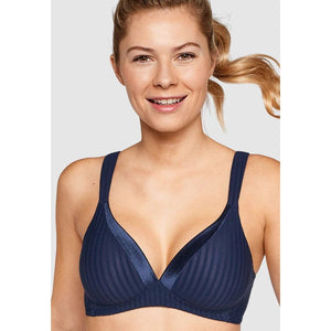 The Wednesday Wide Strap Wirefree Bra-Navy