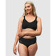 Side Smoothing Organic Cotton Wirefree Minimiser Bra-Black