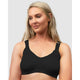 Side Smoothing Organic Cotton Wirefree Minimiser Bra-Black