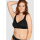 Wellness Padded Wirefree Front Close Bra-Black