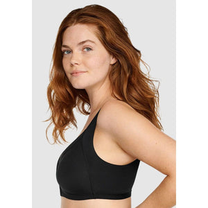 Wellness Padded Wirefree Front Close Bra-Black