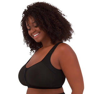 Lillian Wirefree Back Smoothing Front Close Bra-Black