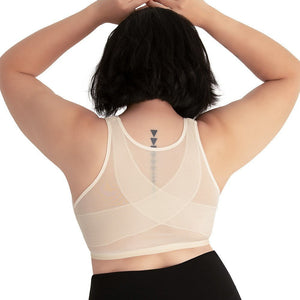 Nora Back Smoothing Wirefree Front Close Bra With Lace-Whisper Nude