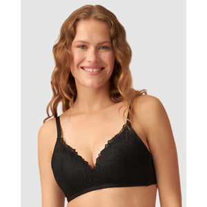 The Friday Wirefree Recycled Lace Bra-Black