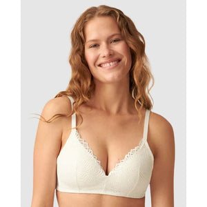 The Friday Wirefree Recycled Lace Bra-Ecru