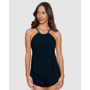 Halo Effect Goldie Romper-Style Underwired Swimsuit-Black