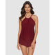 Halo Effect Goldie Romper-Style Underwired Swimsuit-Merlot