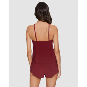 Halo Effect Goldie Romper-Style Underwired Swimsuit-Merlot