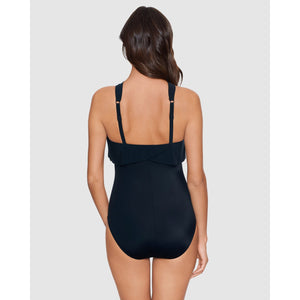 Square Cut Liza High Neck Shaping Swimsuit - Style Gallery