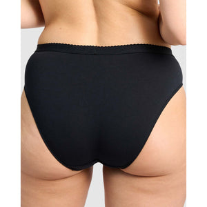 Coton D'Arum Organic Cotton Brief with Lace-Black