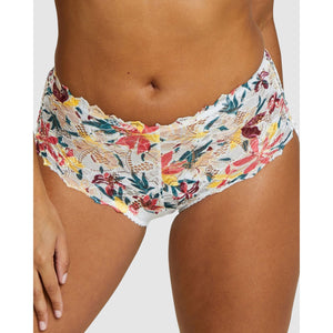 Arum Mosaic Mid-Rise Lace Brief-Graphic Leaf Print