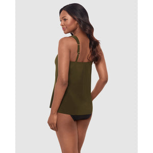 Dazzle Underwired Draped Tankini Top