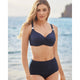 Surplice Supportive Underwired Full Bust Bikini Top-Midnight