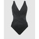 Illusionists Crossover Draped Shaping Swimsuit PLUS-Black