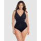 Illusionists Crossover Draped Shaping Swimsuit PLUS-Black