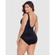 Illusionists Crossover Draped Shaping Swimsuit PLUS-Black