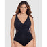 Illusionists Crossover Draped Shaping Swimsuit PLUS-Black