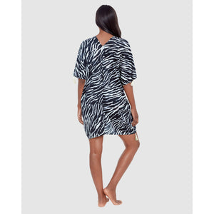 Tigre Sombre Printed Cotton Caftan Beach Coverup - Style Gallery