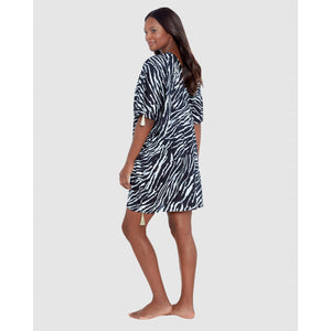 Tigre Sombre Printed Cotton Caftan Beach Coverup - Style Gallery