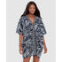 Tigre Sombre Printed Cotton Caftan Beach Coverup