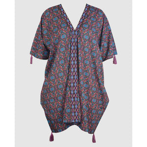 Romani Printed Cotton Caftan Beach Coverup - Style Gallery