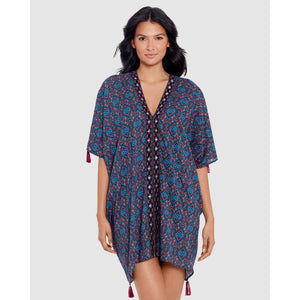 Romani Printed Cotton Caftan Beach Coverup - Style Gallery