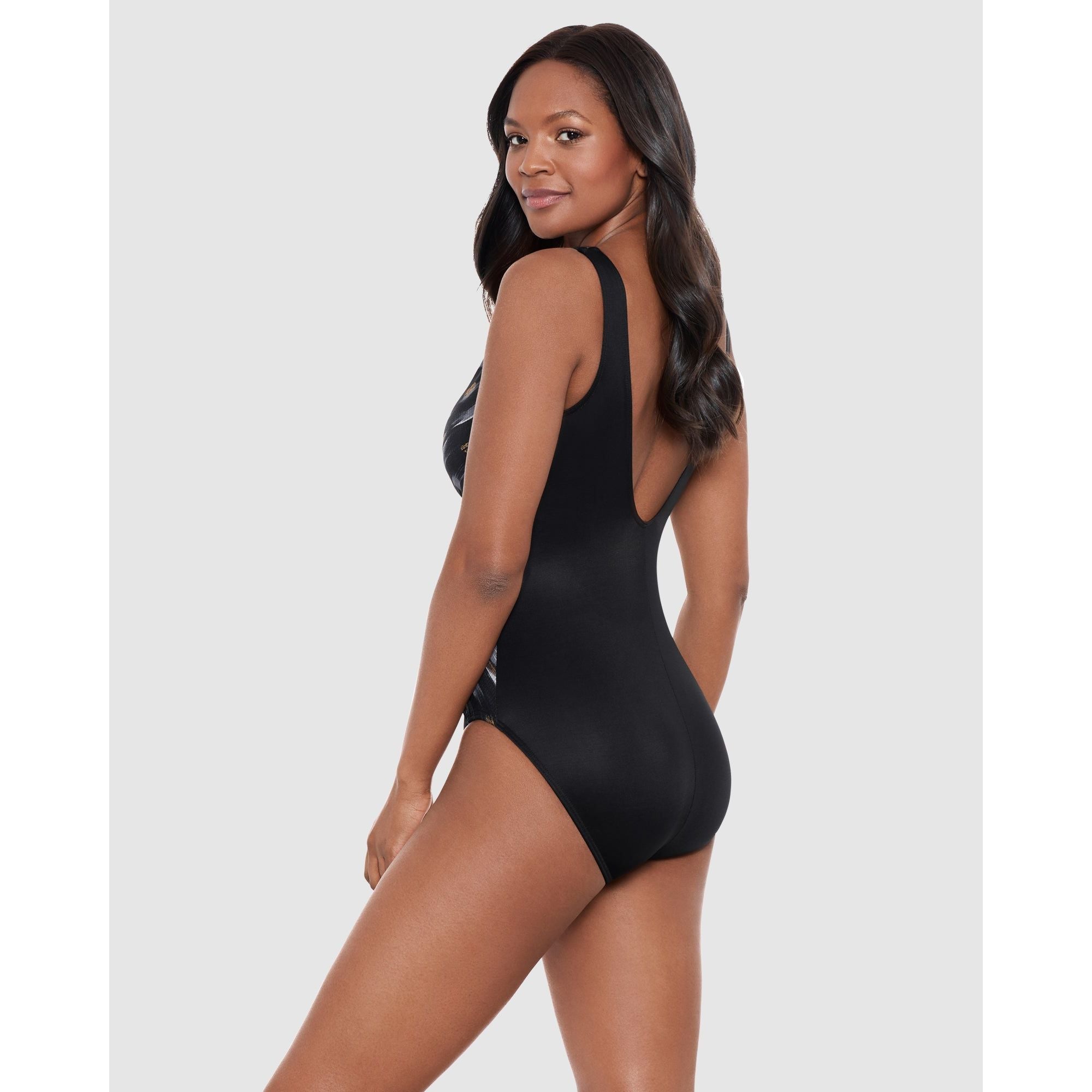 Miraclesuit Swim Linked In Charmer Tummy Control Swimsuit In Black