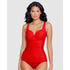 Cherie Sweetheart Plunge Ruched One Piece Shaping Swimsuit-Cayenne