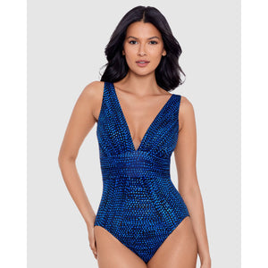 Dot Com Odyssey Plunge Tummy Control Swimsuit - Style Gallery