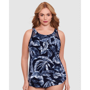 Tropica Toile Ursula High Neck Underwired Plus Size Tankini Top - Style Gallery