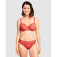 Arum Microfiber & Lace Hipster Brief-Jester Red